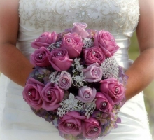 plum bouquet with jewels