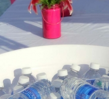 sun and sand reception water bottles for guests
