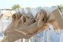 burlap sashes in the breeze