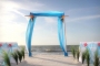 twopost electric blue peek-a-boo stargazer chairs turqiose sash
