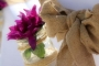 mason jars and burlap sashes