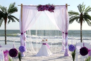 lilac beach wedding theme