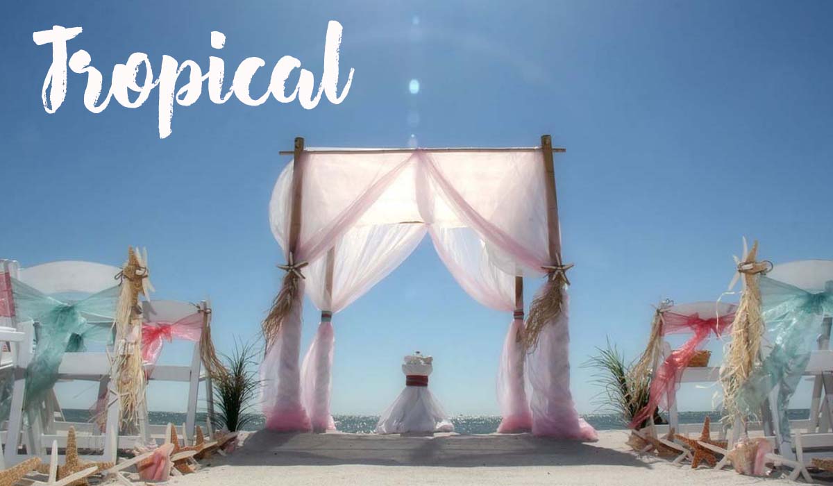 Florida beach wedding packages - tropical