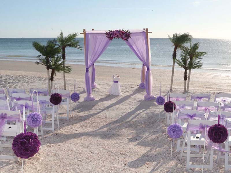 lilac beach wedding theme