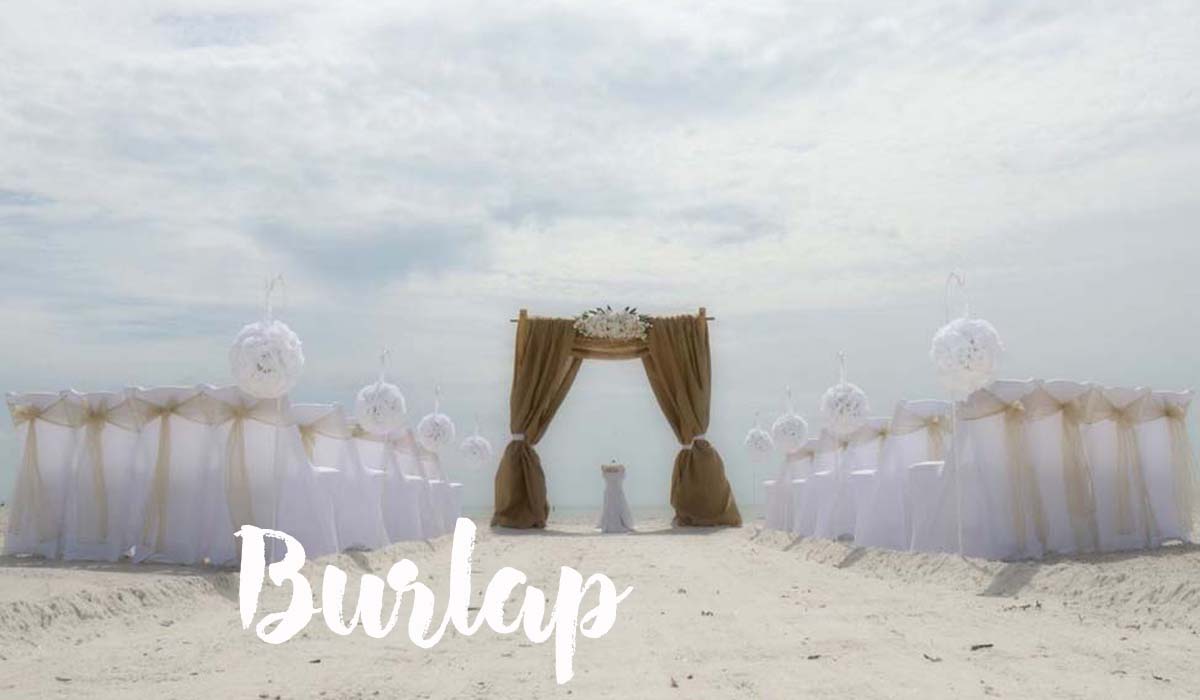 Burlap beach wedding theme