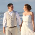 Florida beach wedding on a blustery day