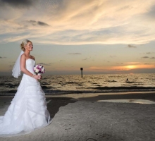 Florida beach wedding at sunset